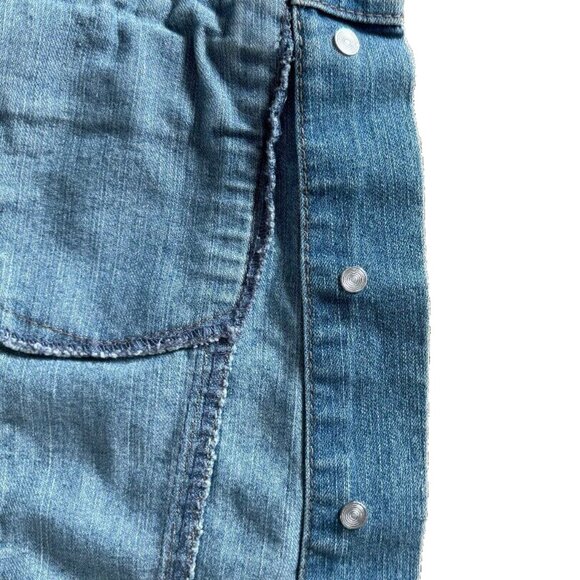 Jeans Vest y2K New Look Ladies Faded Blue Denim Size 1X‎ Stretch Y2K Biker - Picture 10 of 13